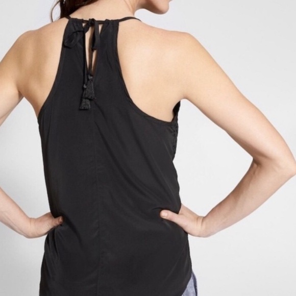 Athleta Women’s Small Black Eyelet Lace Cami Tank Top – Cotton Front Panel - Picture 11 of 11